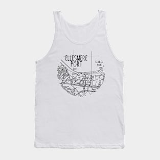 Ellesmere Port Map (B&W) Tank Top